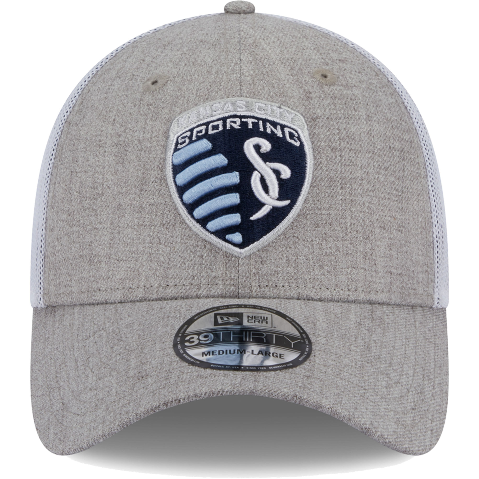 men8217s sporting kansas city new era heather graywhite 39thirty trucker flex hat | Inter Miami CF Jerseys, Hats, and MLS Fan Gear