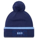 men8217s sporting kansas city new era navy wordmark kick off cuffed knit hat with pom | Inter Miami CF Jerseys, Hats, and MLS Fan Gear