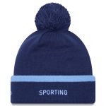 men8217s sporting kansas city new era navy wordmark kick off cuffed knit hat with pom | Inter Miami CF Jerseys, Hats, and MLS Fan Gear