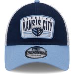 men8217s sporting kansas city new era navylight blue patch 9forty trucker snapback hat | Inter Miami CF Jerseys, Hats, and MLS Fan Gear