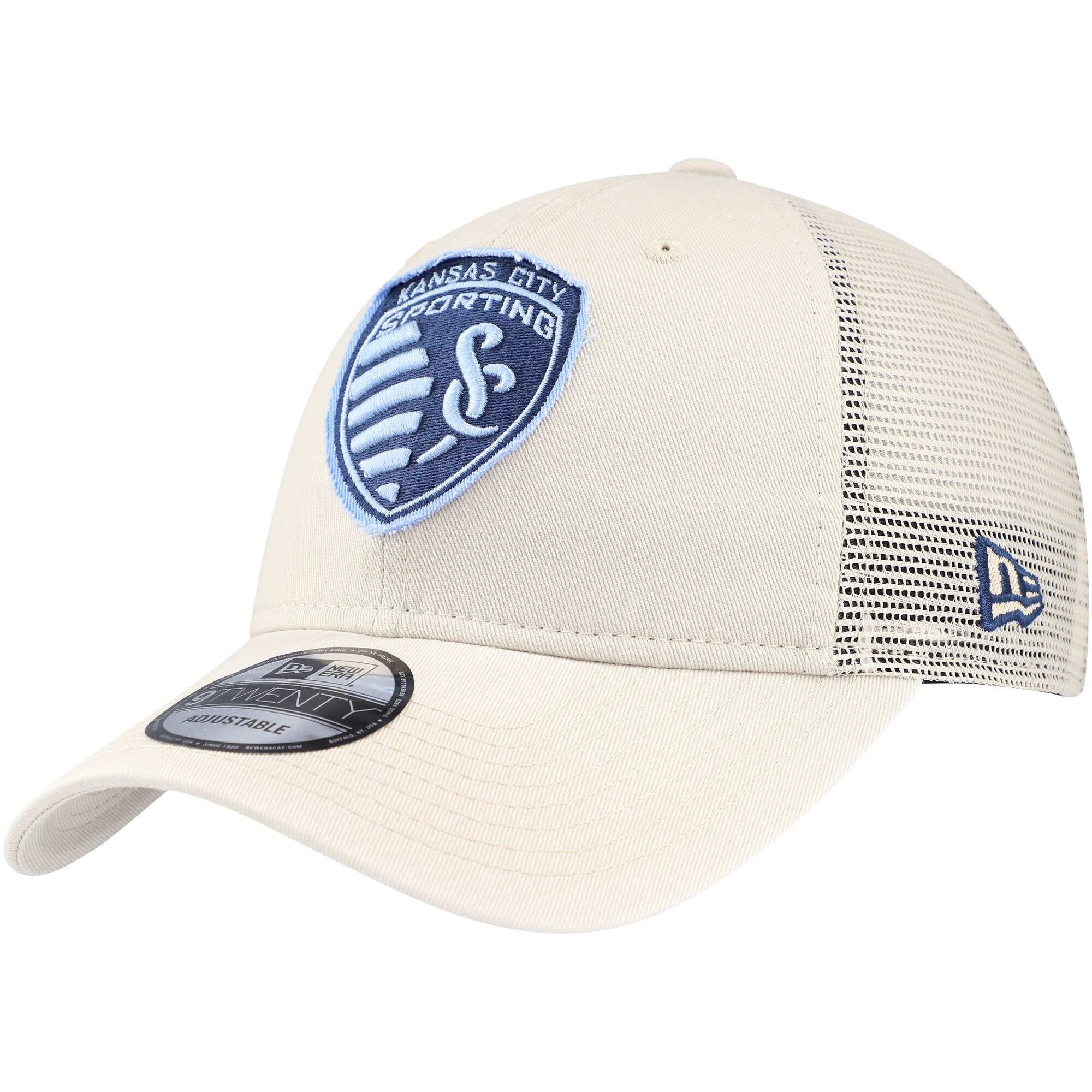 men8217s sporting kansas city new era tan game day 9twenty adjustable trucker hat | Inter Miami CF Jerseys, Hats, and MLS Fan Gear