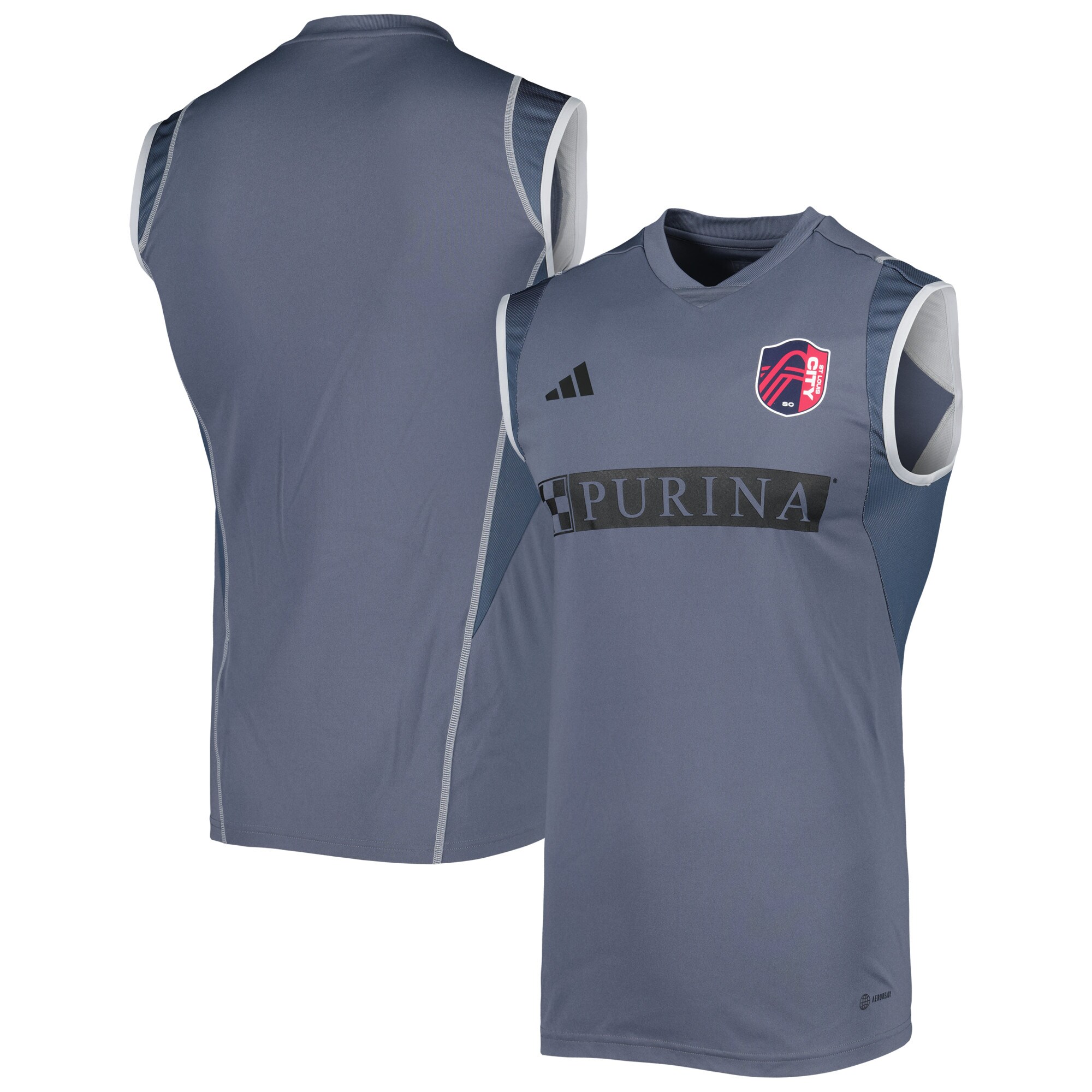 men8217s st. louis city sc adidas gray 2023 on-field sleeveless training jersey | Inter Miami CF Jerseys, Hats, and MLS Fan Gear