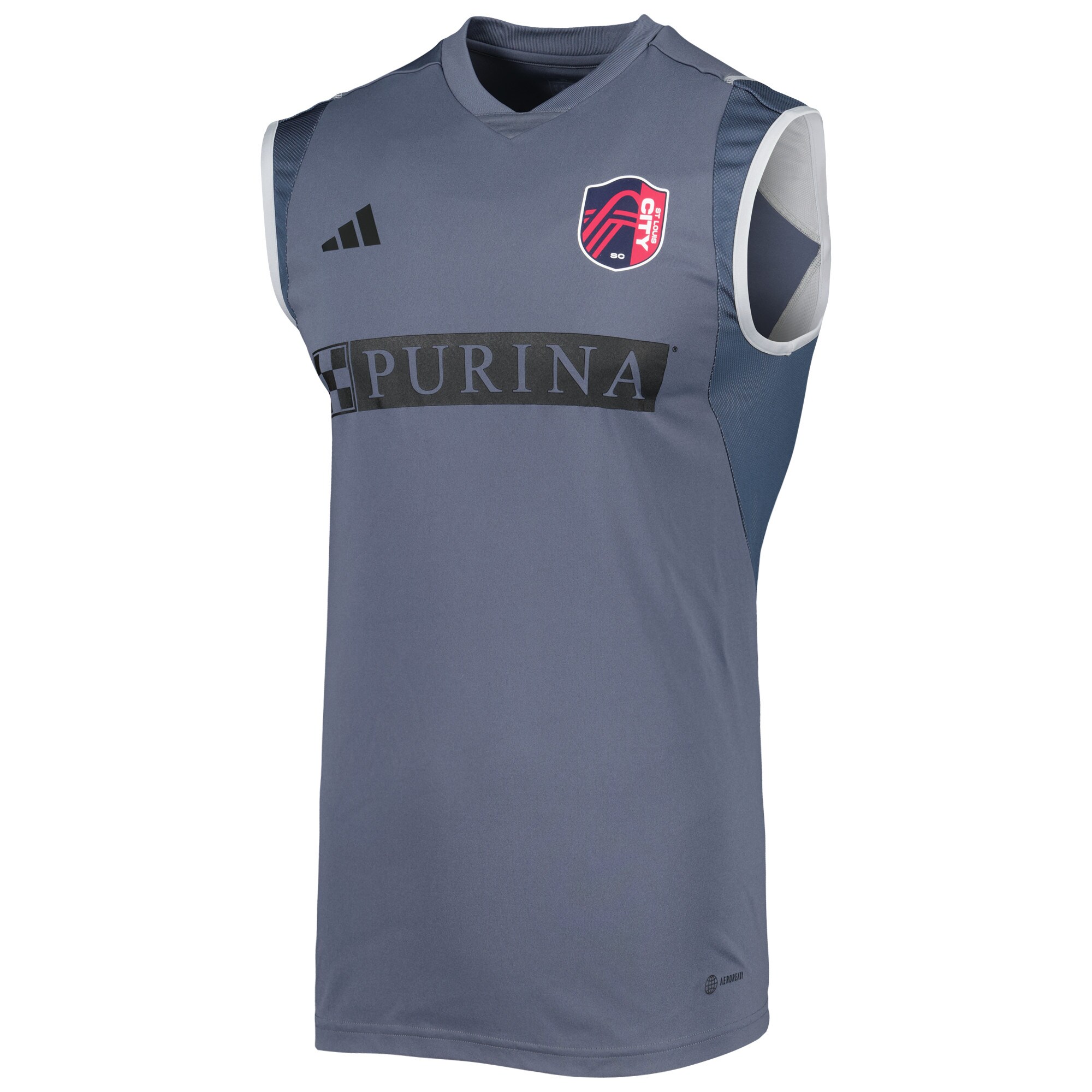 men8217s st. louis city sc adidas gray 2023 on-field sleeveless training jersey | Inter Miami CF Jerseys, Hats, and MLS Fan Gear