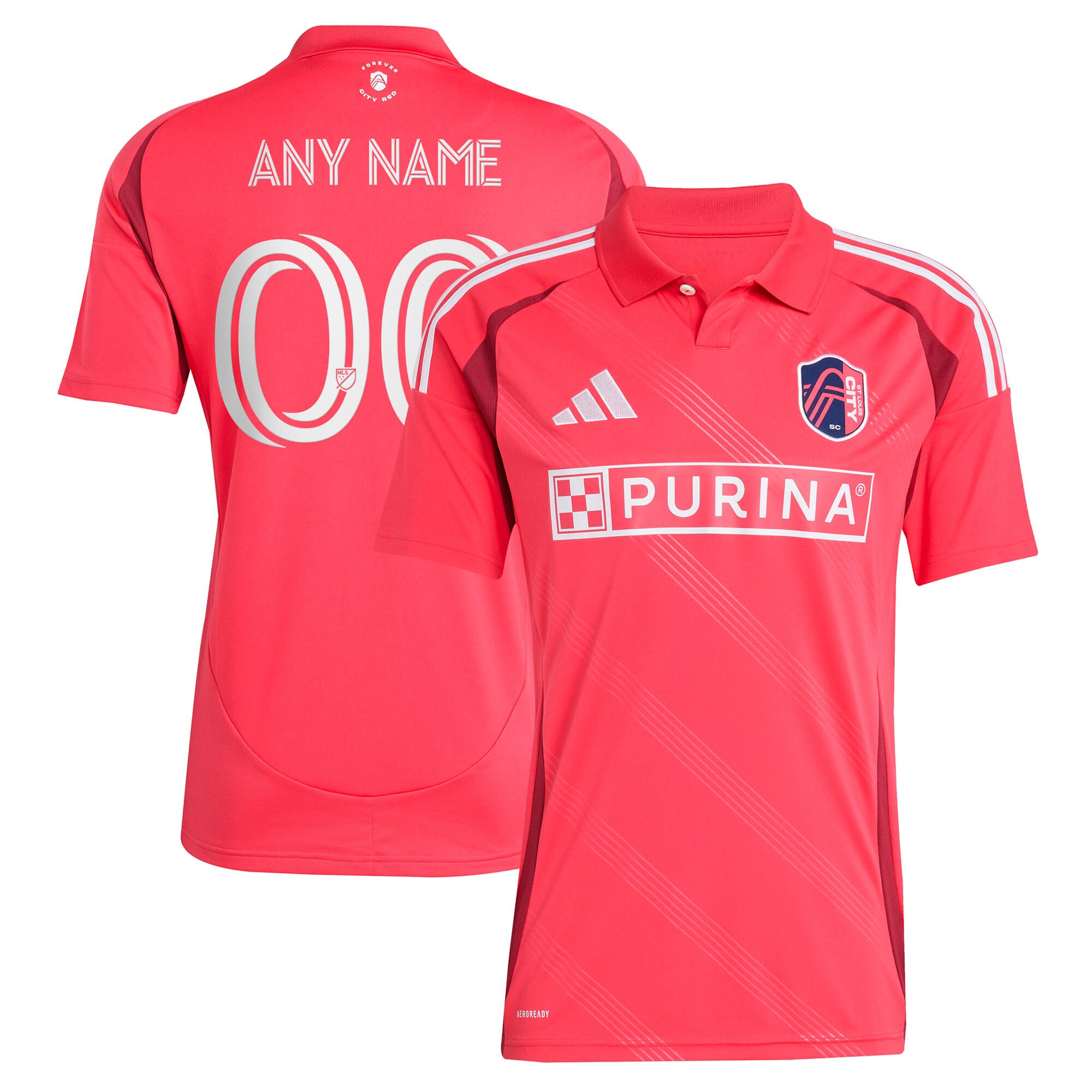 men8217s st. louis city sc adidas red 2025 forever city red replica custom jersey | Inter Miami CF Jerseys, Hats, and MLS Fan Gear