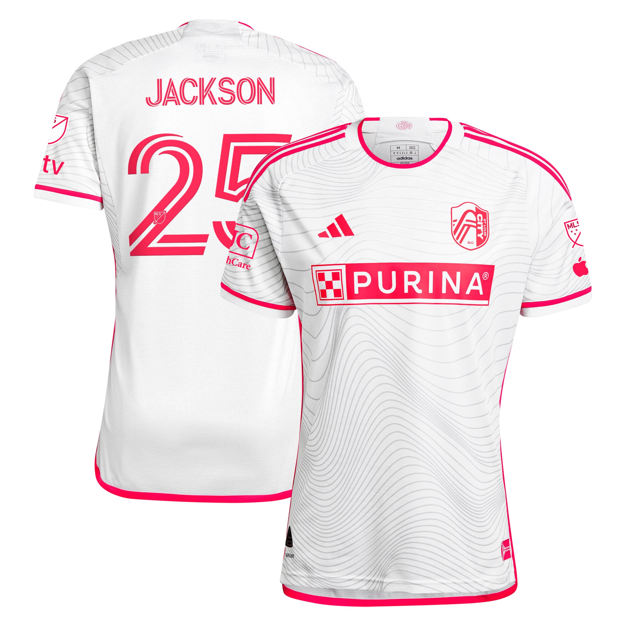 men8217s st. louis city sc aziel jackson adidas white 2024 the confluence kit authentic player jersey | Inter Miami CF Jerseys, Hats, and MLS Fan Gear