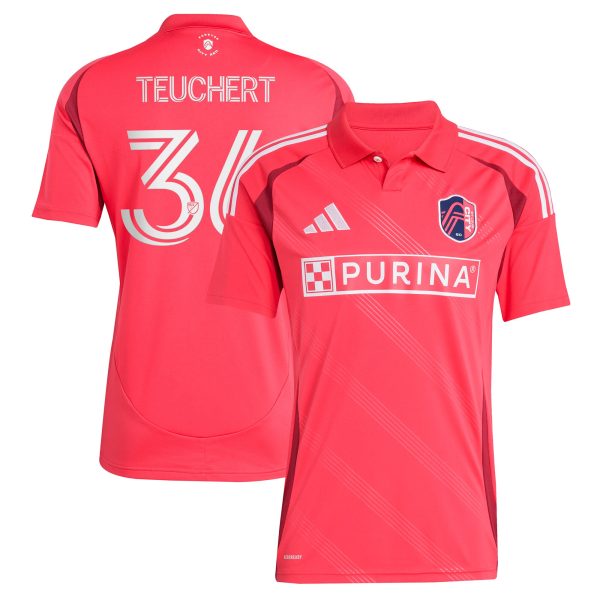 men8217s st. louis city sc cedric teuchert adidas pink 2025 forever city red replica player jersey | Inter Miami CF Jerseys, Hats, and MLS Fan Gear