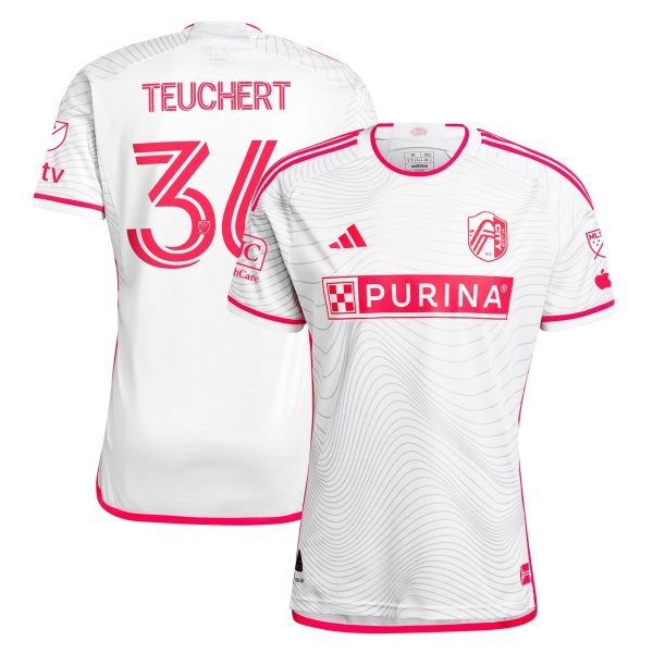 men8217s st. louis city sc cedric teuchert adidas white 2024 the confluence kit authentic player jersey | Inter Miami CF Jerseys, Hats, and MLS Fan Gear