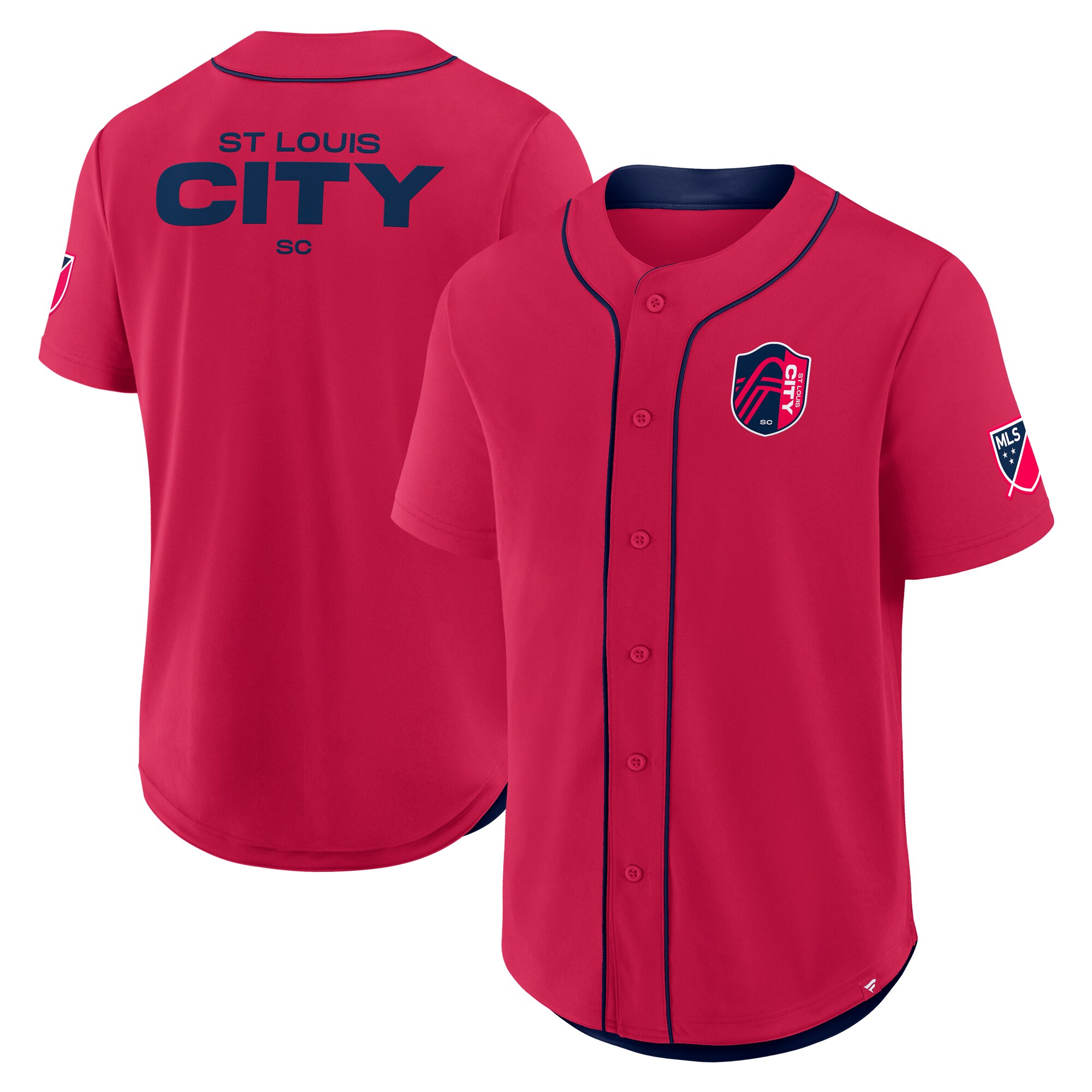 men8217s st. louis city sc fanatics red injury time baseball jersey | Inter Miami CF Jerseys, Hats, and MLS Fan Gear
