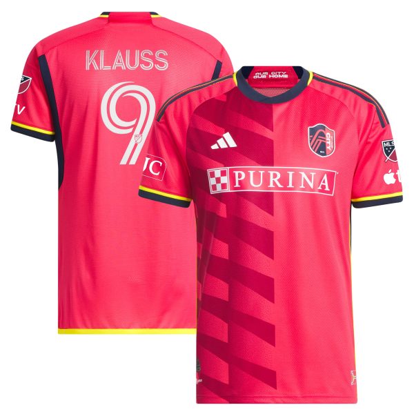 men8217s st. louis city sc joão klauss adidas red 2023 the spirit kit authentic jersey | Inter Miami CF Jerseys, Hats, and MLS Fan Gear