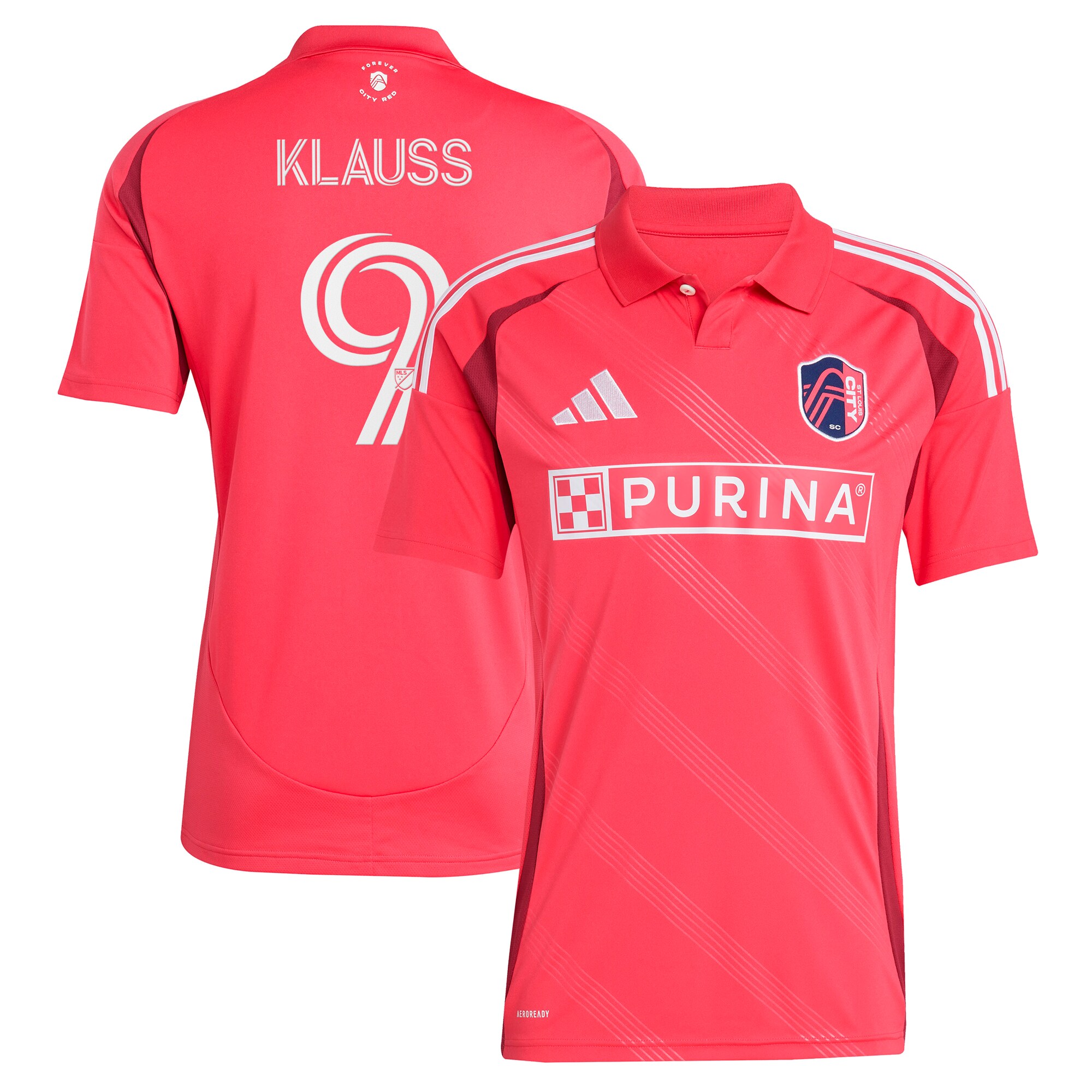 men8217s st. louis city sc joão klauss adidas red 2025 forever city red replica player jersey | Inter Miami CF Jerseys, Hats, and MLS Fan Gear