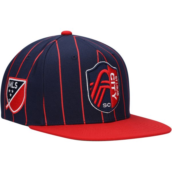 men8217s st. louis city sc mitchell amp ness navy team pin snapback hat | Inter Miami CF Jerseys, Hats, and MLS Fan Gear