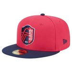 men8217s st. louis city sc new era red 2025 kickoff 59fifty fitted hat | Inter Miami CF Jerseys, Hats, and MLS Fan Gear