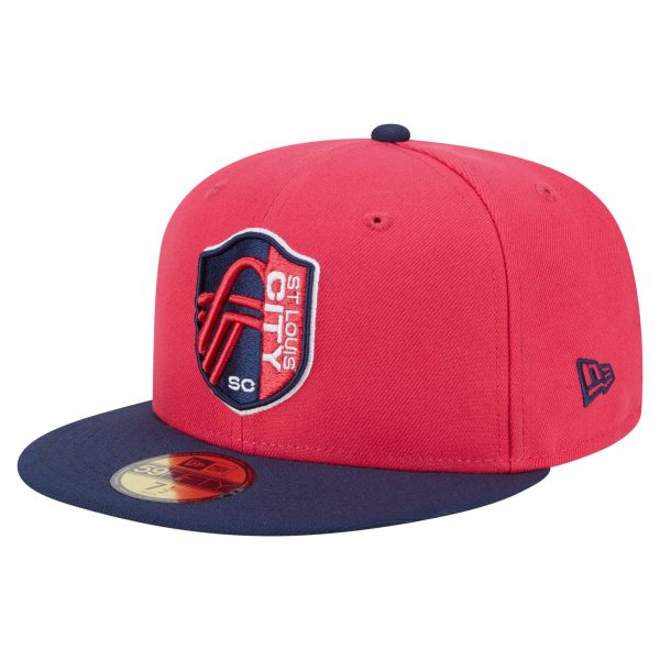 men8217s st. louis city sc new era red 2025 kickoff 59fifty fitted hat | Inter Miami CF Jerseys, Hats, and MLS Fan Gear