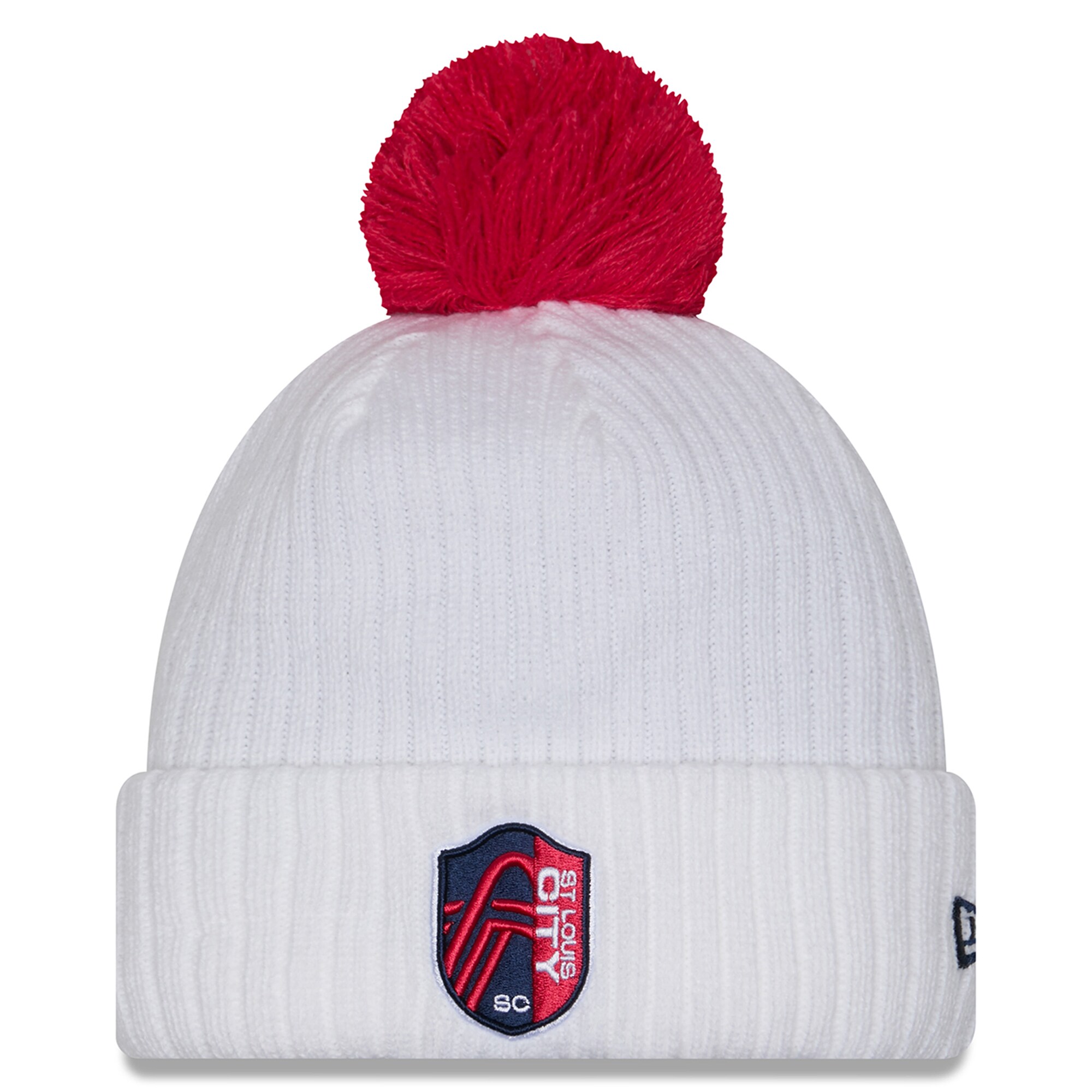 men8217s st. louis city sc new era white 2025 jersey hook cuffed knit hat with pom | Inter Miami CF Jerseys, Hats, and MLS Fan Gear