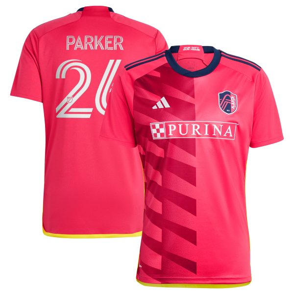 men8217s st. louis city sc tim parker adidas red 2023 city kit replica jersey | Inter Miami CF Jerseys, Hats, and MLS Fan Gear