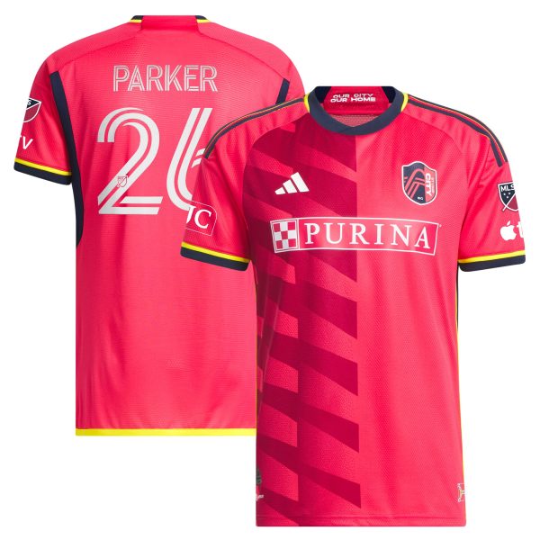 men8217s st. louis city sc tim parker adidas red 2023 the spirit kit authentic jersey | Inter Miami CF Jerseys, Hats, and MLS Fan Gear