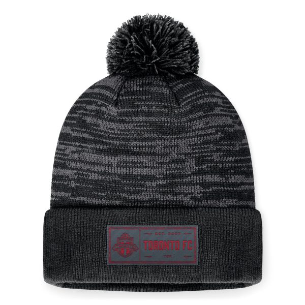 men8217s toronto fc fanatics heather charcoal low key cuffed knit hat with pom | Inter Miami CF Jerseys, Hats, and MLS Fan Gear