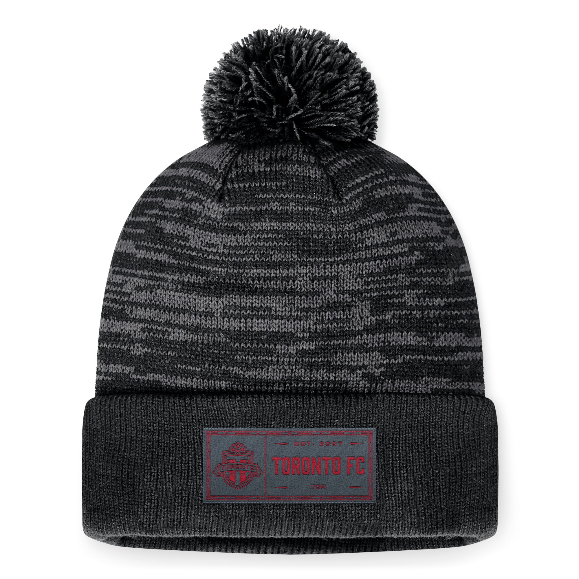 men8217s toronto fc fanatics heather charcoal low key cuffed knit hat with pom | Inter Miami CF Jerseys, Hats, and MLS Fan Gear