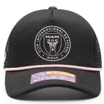 unisex inter miami cf black atmosphere adjustable trucker hat | Inter Miami CF Jerseys, Hats, and MLS Fan Gear
