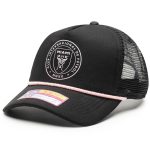unisex inter miami cf black atmosphere adjustable trucker hat | Inter Miami CF Jerseys, Hats, and MLS Fan Gear