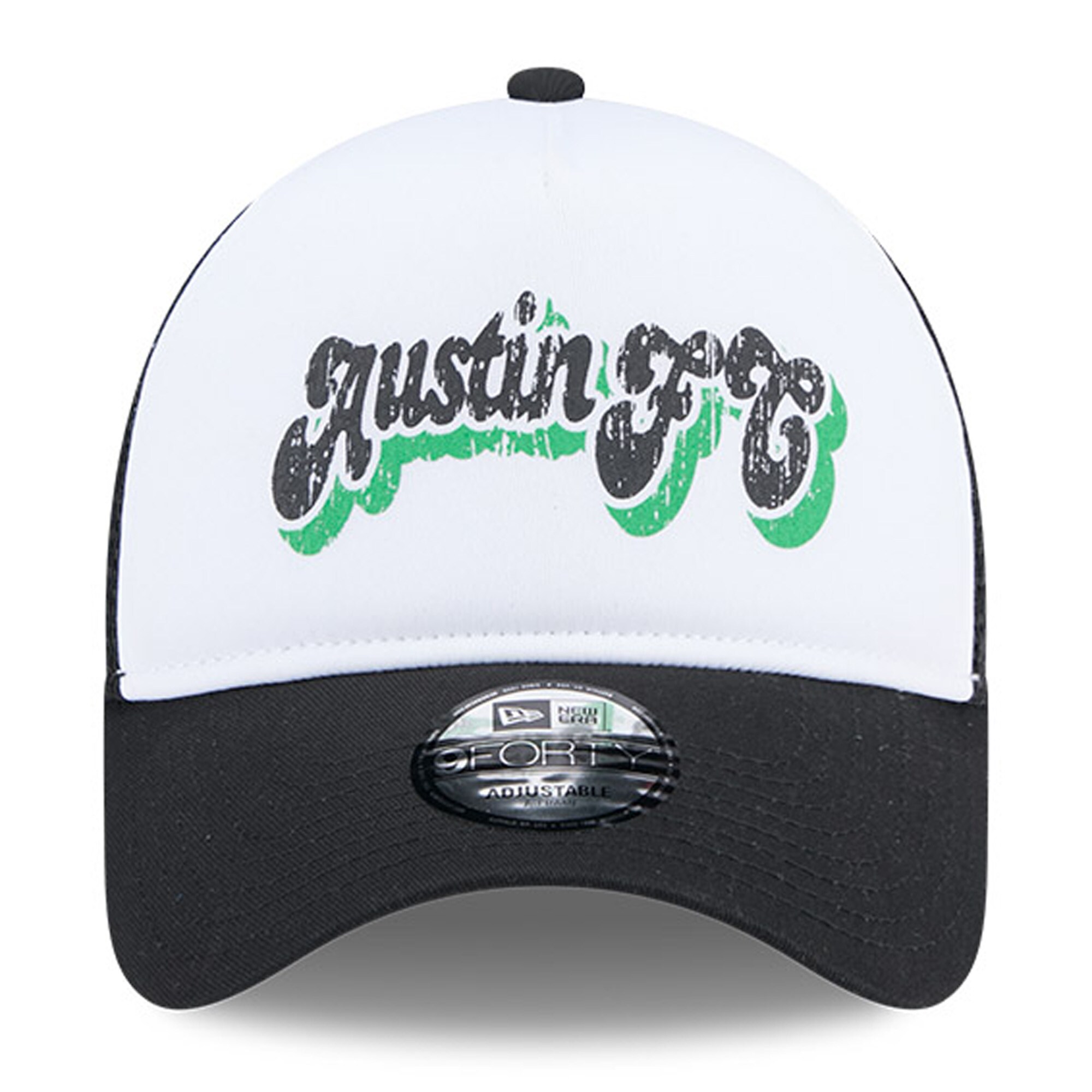 women8217s austin fc new era whiteblack throwback a-frame trucker 9forty snapback hat | Inter Miami CF Jerseys, Hats, and MLS Fan Gear