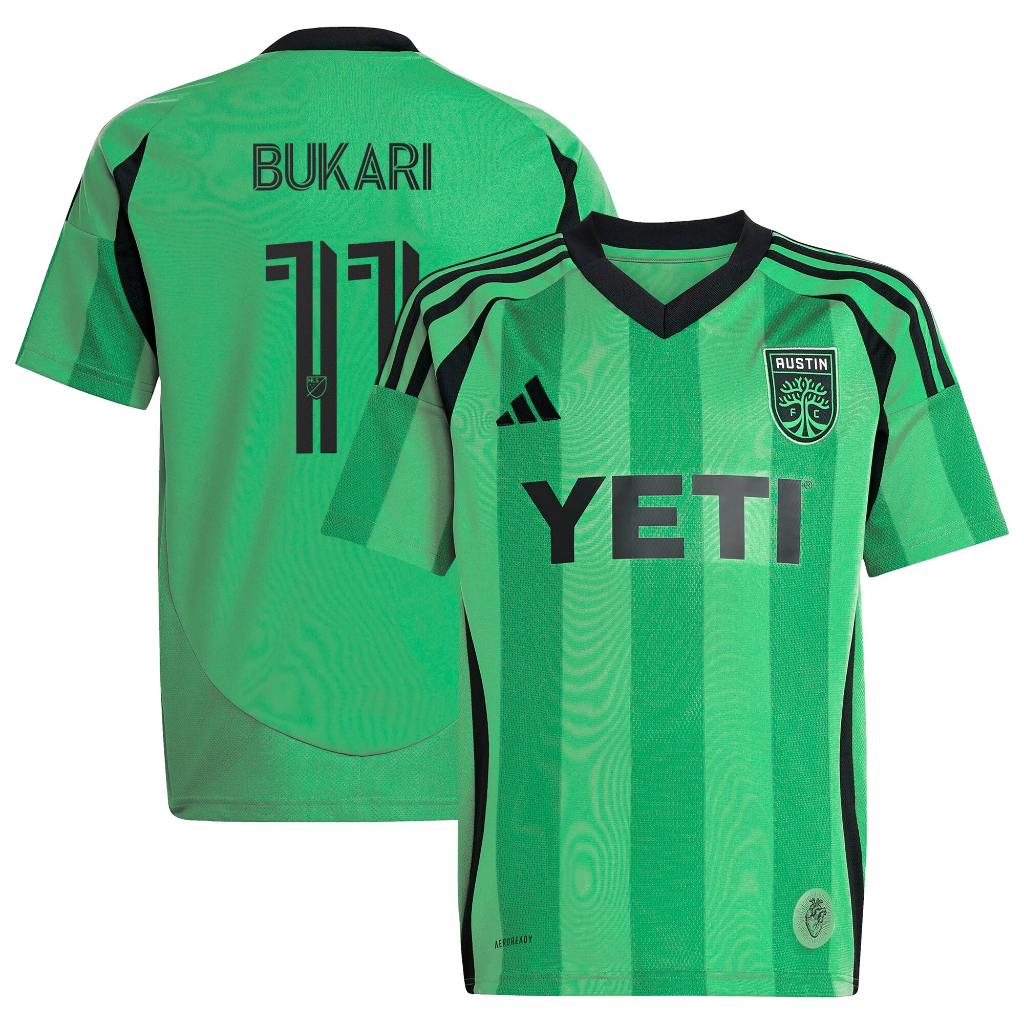 women8217s austin fc osman bukari adidas green 2025 the heartbeat kit replica player jersey | Inter Miami CF Jerseys, Hats, and MLS Fan Gear