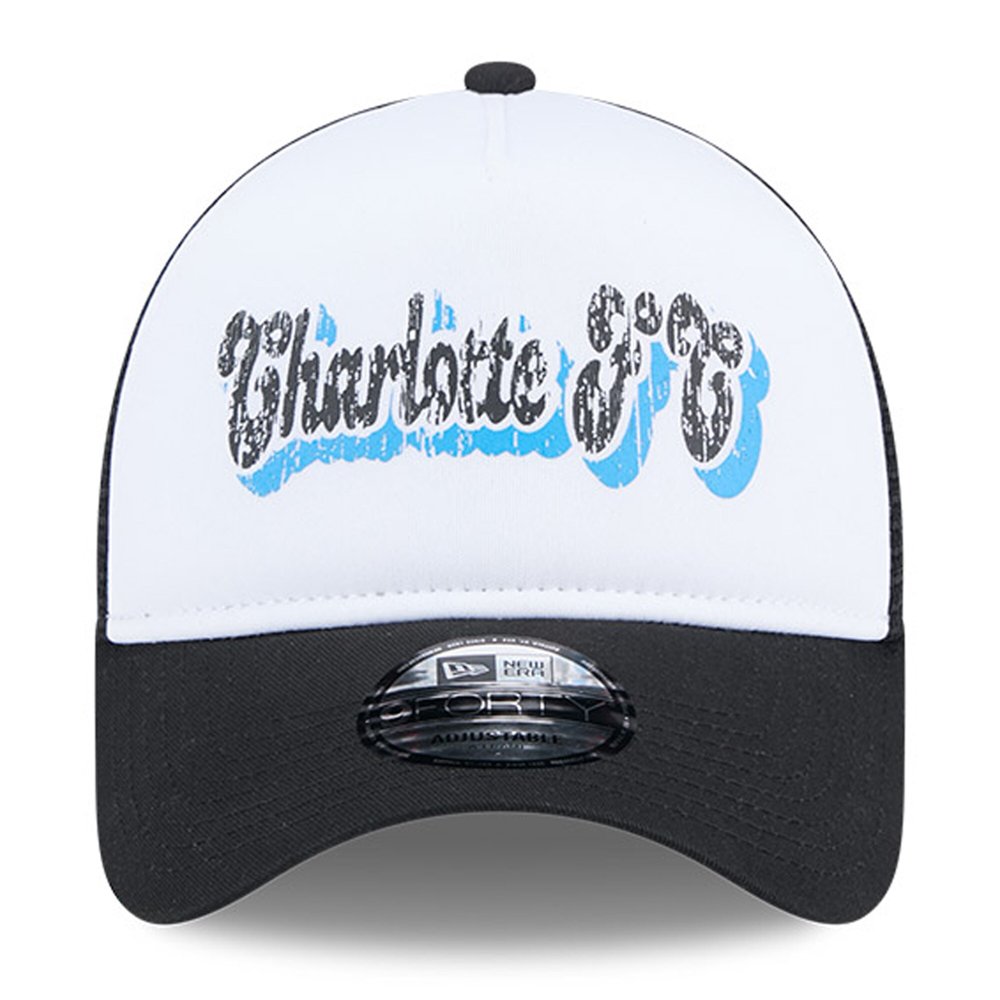 women8217s charlotte fc new era whiteblack throwback a-frame trucker 9forty snapback hat | Inter Miami CF Jerseys, Hats, and MLS Fan Gear