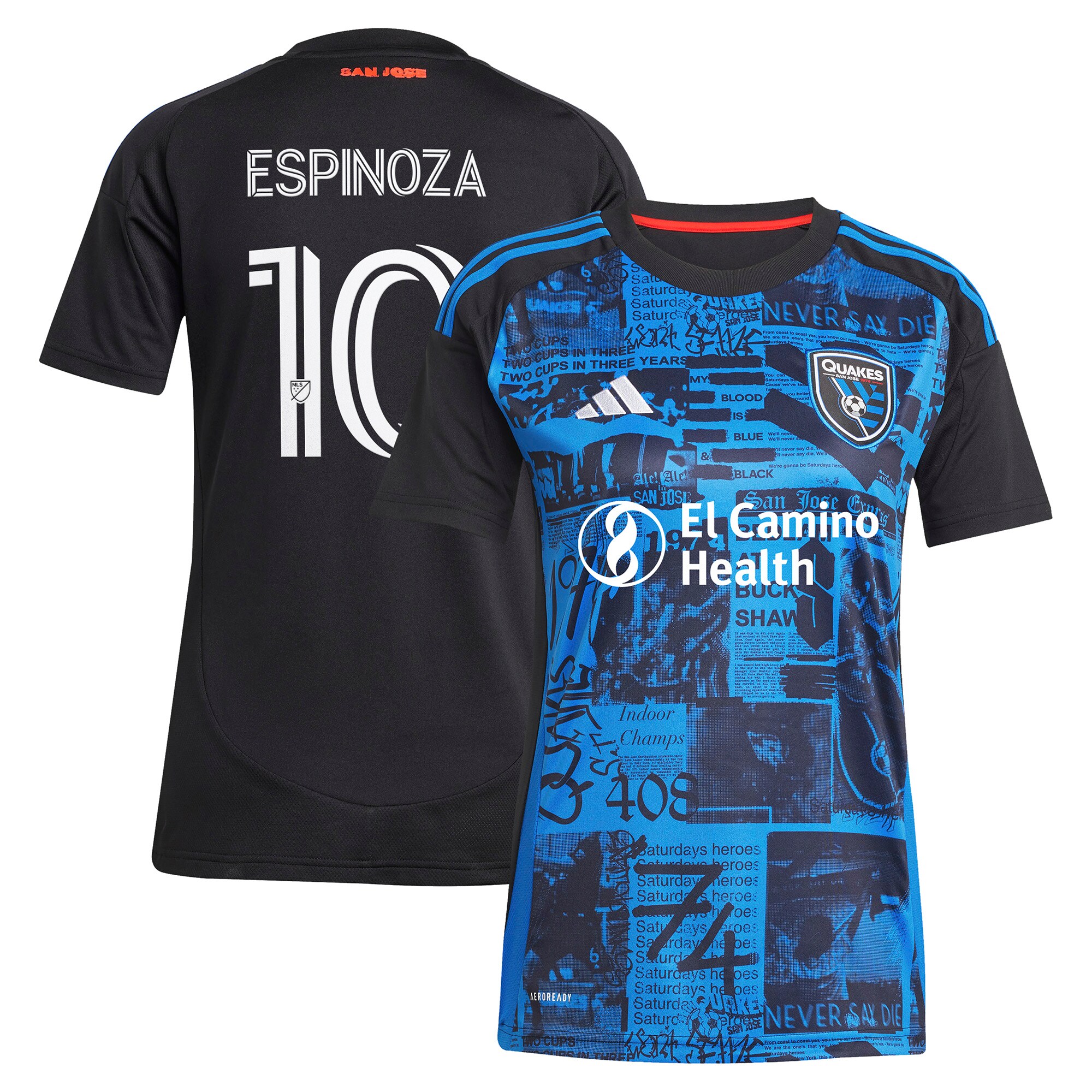 women8217s san jose earthquakes cristian espinoza adidas black 2025 headliner replica player jersey | Inter Miami CF Jerseys, Hats, and MLS Fan Gear