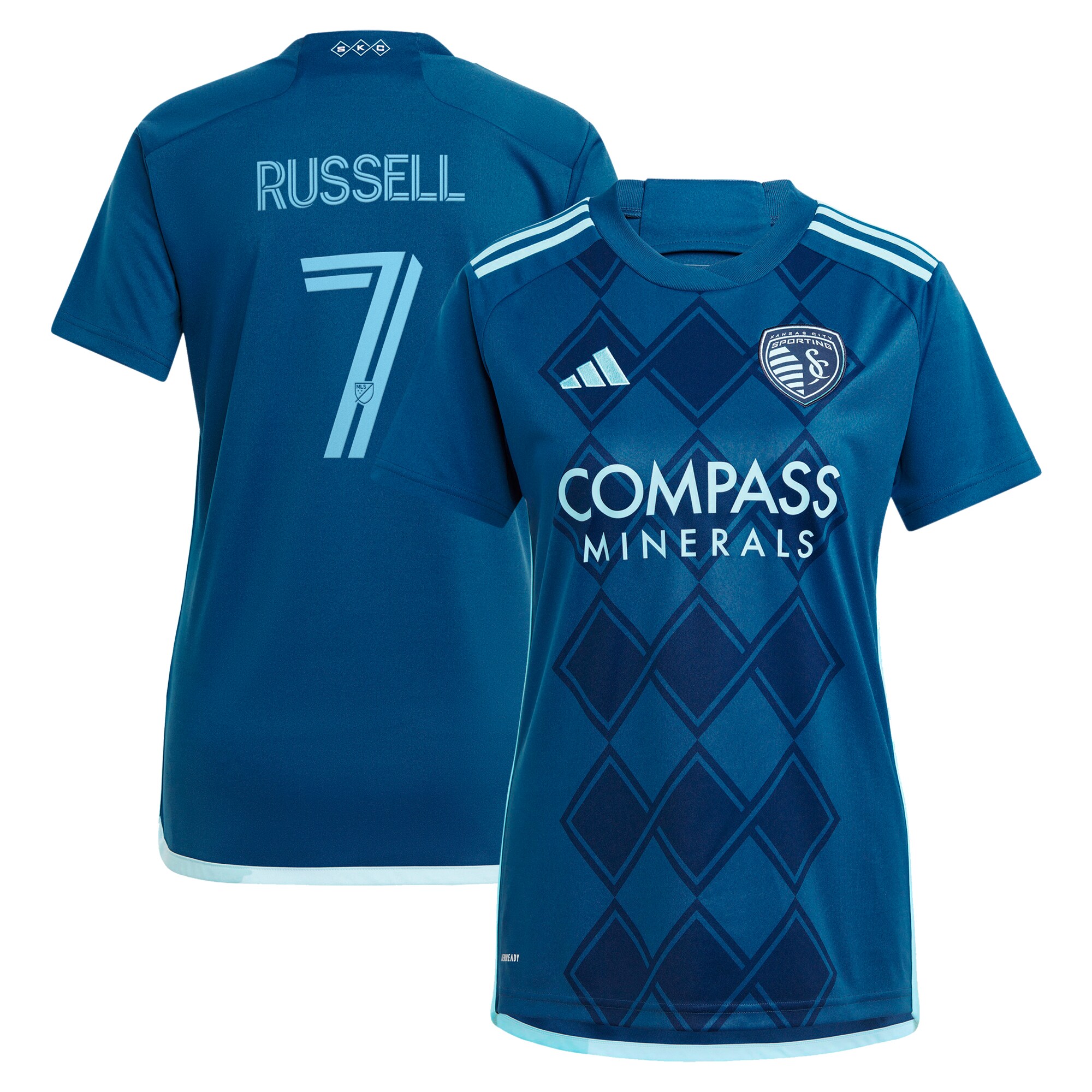women8217s sporting kansas city johnny russell adidas navy 2024 diamonds our forever replica player jersey | Inter Miami CF Jerseys, Hats, and MLS Fan Gear