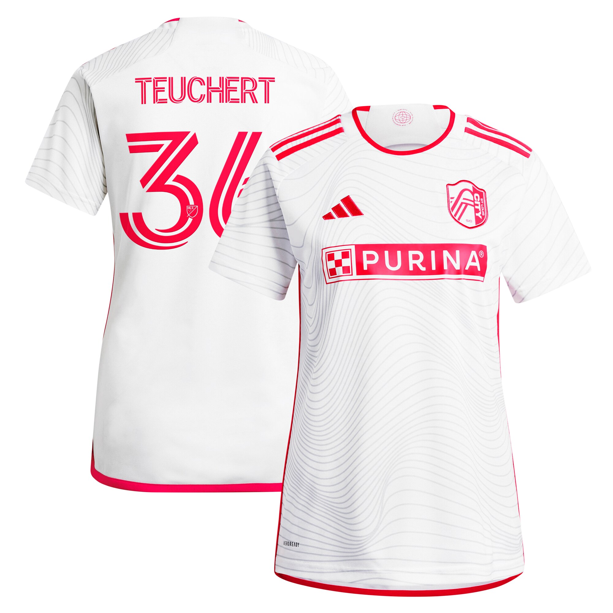 women8217s st. louis city sc cedric teuchert adidas white 2024 the confluence kit replica player jersey | Inter Miami CF Jerseys, Hats, and MLS Fan Gear