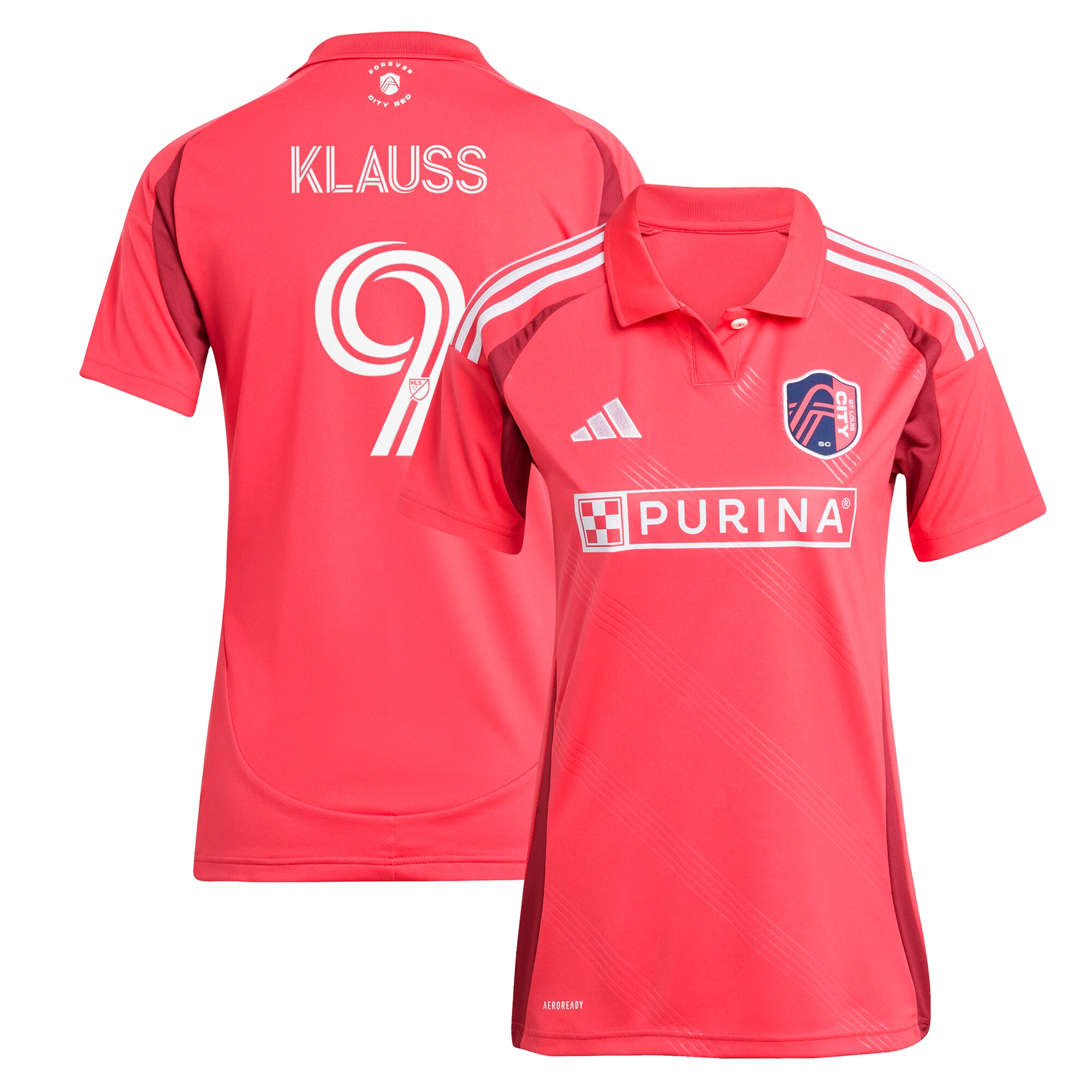 women8217s st. louis city sc joão klauss adidas red 2025 forever city red replica player jersey | Inter Miami CF Jerseys, Hats, and MLS Fan Gear