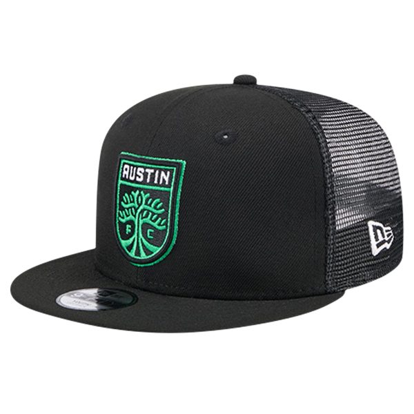 youth austin fc new era black 9fifty snapback trucker hat | Inter Miami CF Jerseys, Hats, and MLS Fan Gear