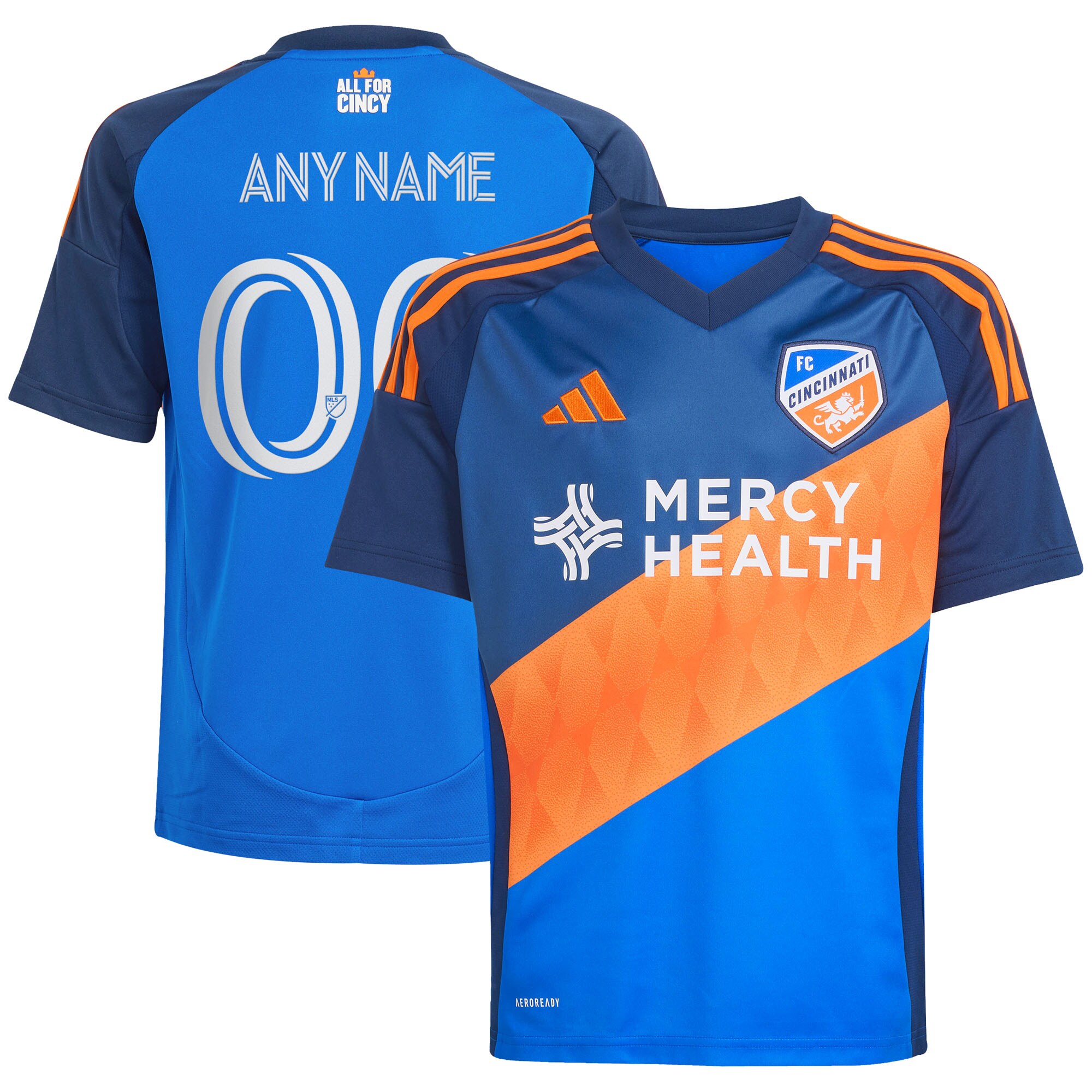 youth fc cincinnati adidas blue 2025 orange and blue legacy kit replica custom jersey | Inter Miami CF Jerseys, Hats, and MLS Fan Gear