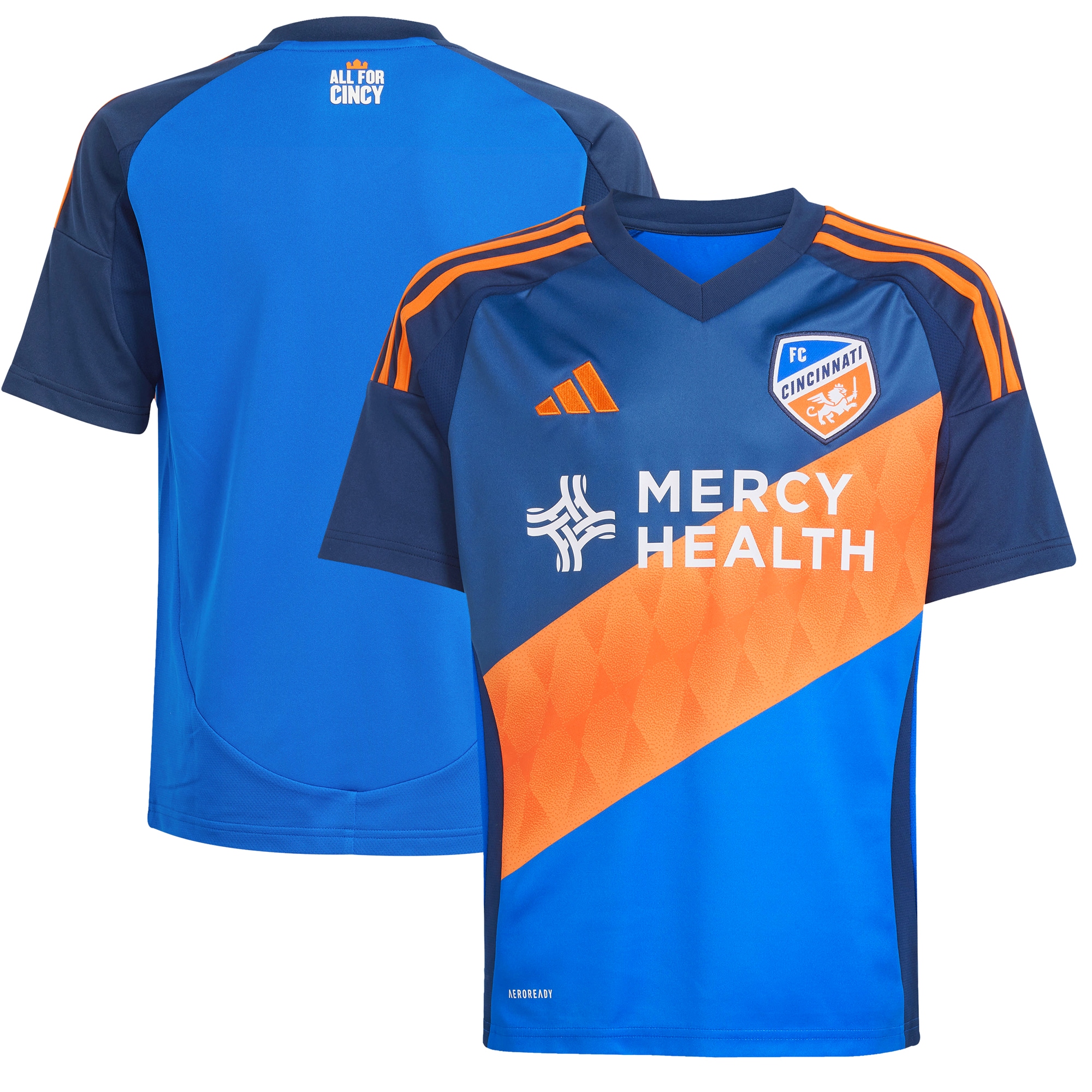 youth fc cincinnati adidas blue 2025 orange and blue legacy kit replica jersey | Inter Miami CF Jerseys, Hats, and MLS Fan Gear