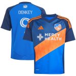 youth fc cincinnati kévin denkey adidas blue 2025 orange and blue legacy kit replica player jersey | Inter Miami CF Jerseys, Hats, and MLS Fan Gear
