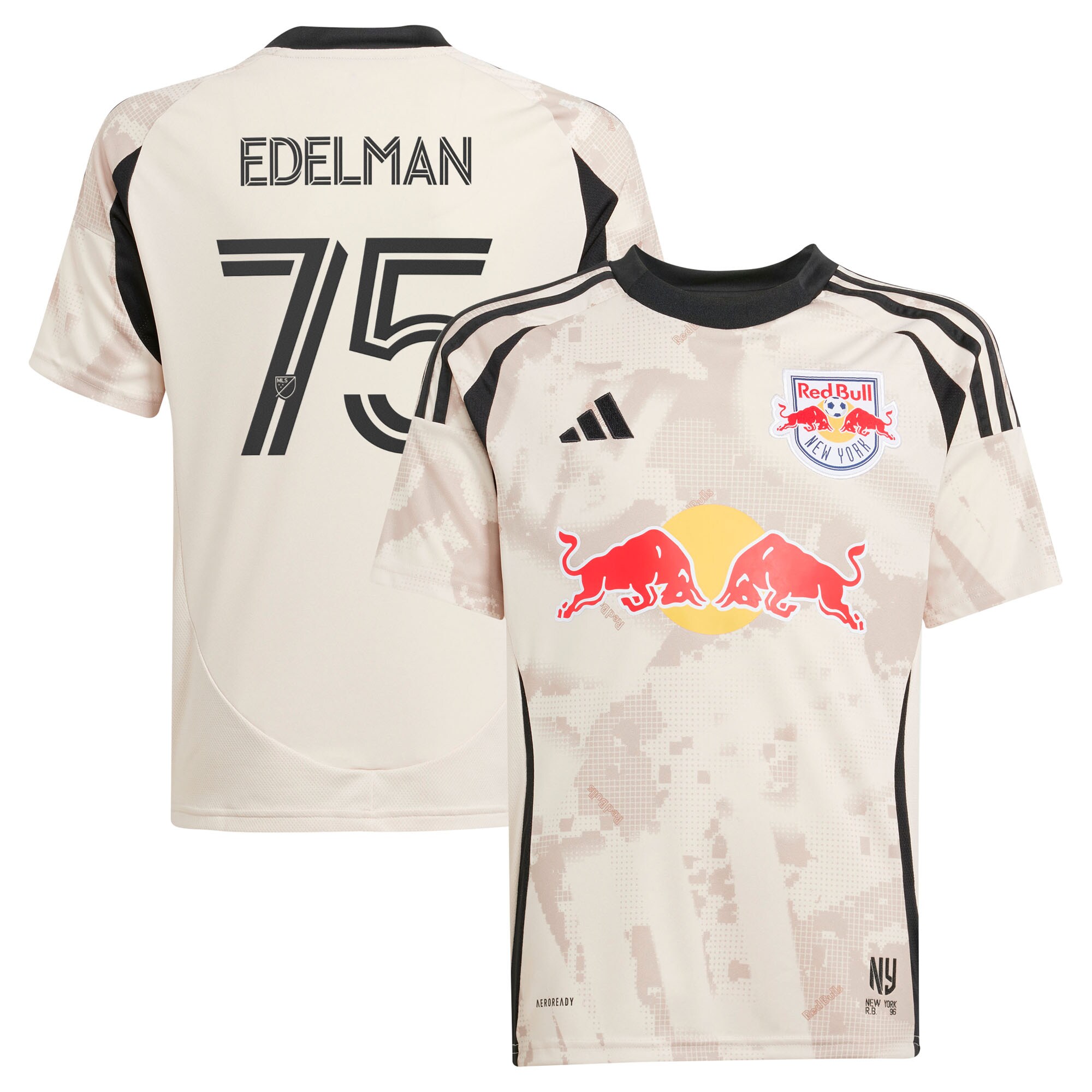 youth new york red bulls daniel edelman adidas tan 2025 stone kit replica player jersey | Inter Miami CF Jerseys, Hats, and MLS Fan Gear