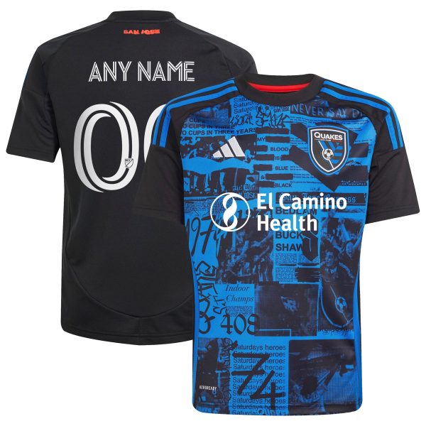 youth san jose earthquakes adidas black 2025 headliner replica custom jersey | Inter Miami CF Jerseys, Hats, and MLS Fan Gear