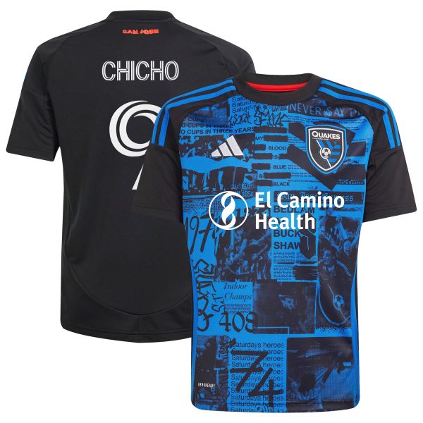 youth san jose earthquakes cristian arango adidas black 2025 headliner replica player jersey | Inter Miami CF Jerseys, Hats, and MLS Fan Gear