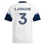 youth vancouver whitecaps fc samuel adekugbe adidas white 2025 the peak replica player jersey | Inter Miami CF Jerseys, Hats, and MLS Fan Gear